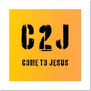 C2J Come To Jesus Matthew 11:28 - ombre Posters and Art